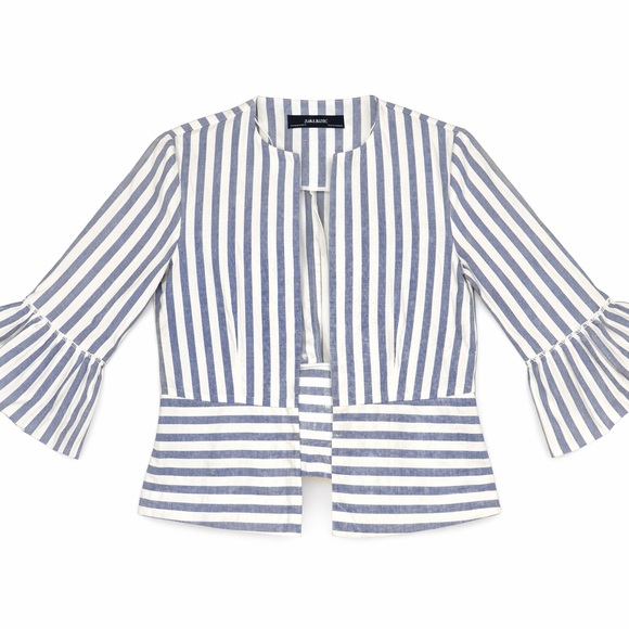 Zara Jackets & Blazers - Zara Navy and White Striped Top